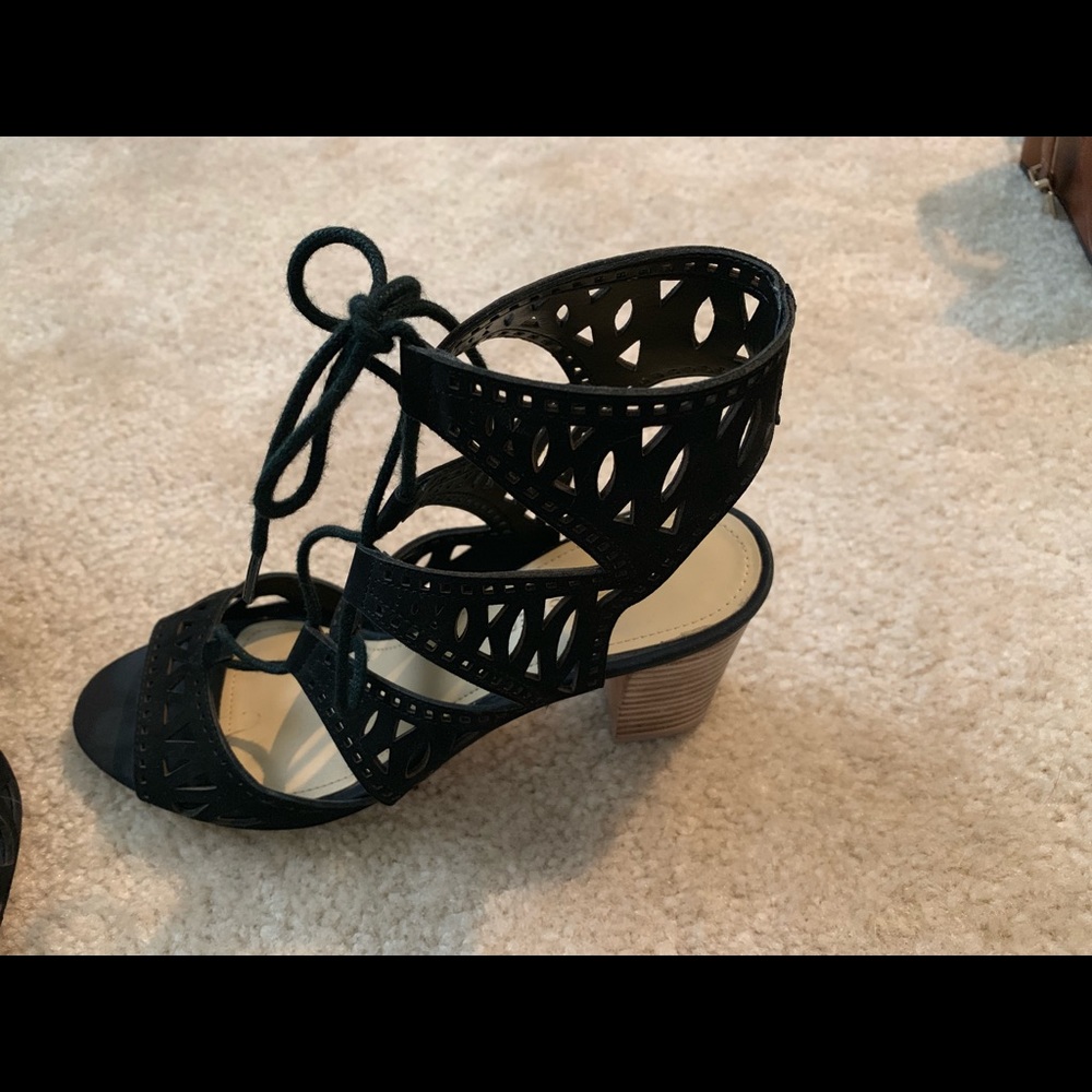 Marc Fisher Lace Up Block Heel Sandal